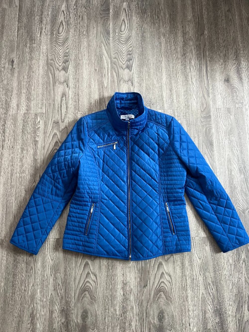 Ellen Tracy Cobalt Blue Quilted Jacket (Size: XL)